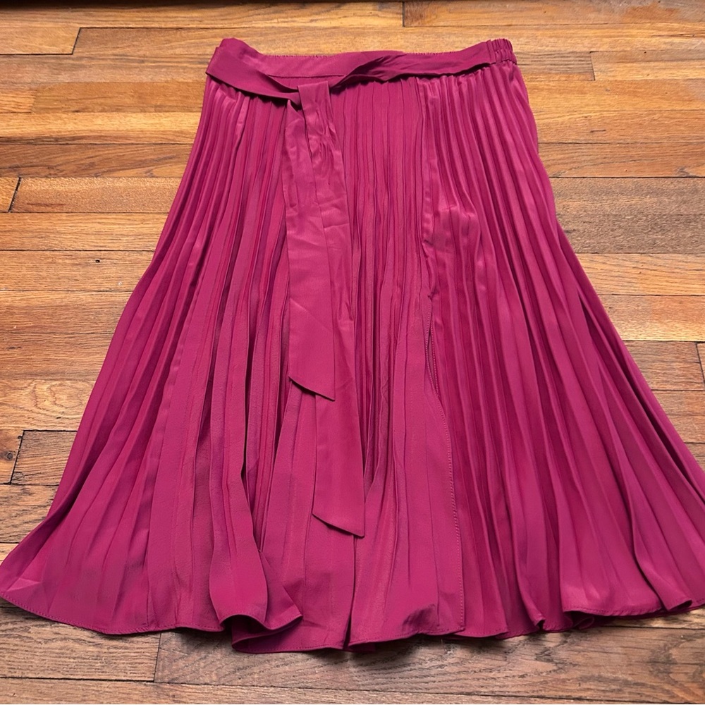 Elegant Magenta A-Line Pleated Skirt